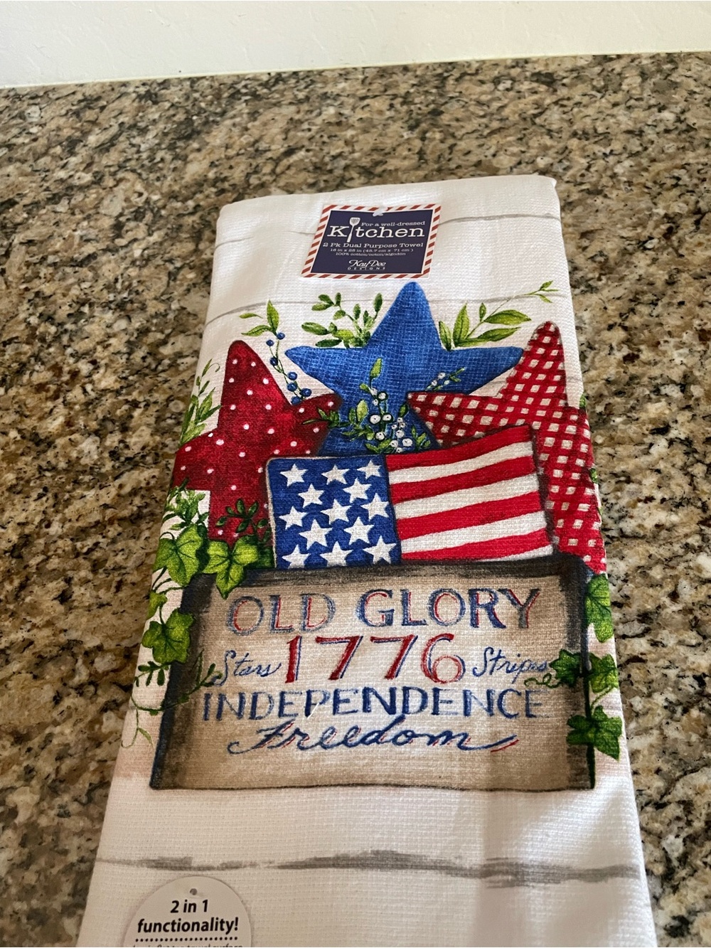 Patriotic 'Old Glory 1776' Kitchen Towels-Stars & Stripes